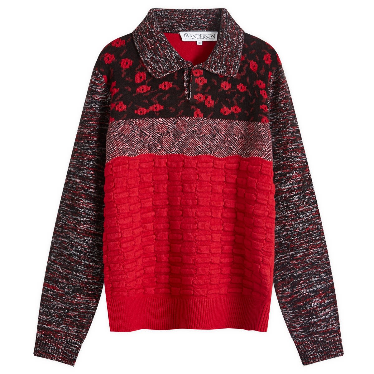 Sweater JW Anderson Multi Stitch Polo Rød | KW1231-YN0357-417, 0