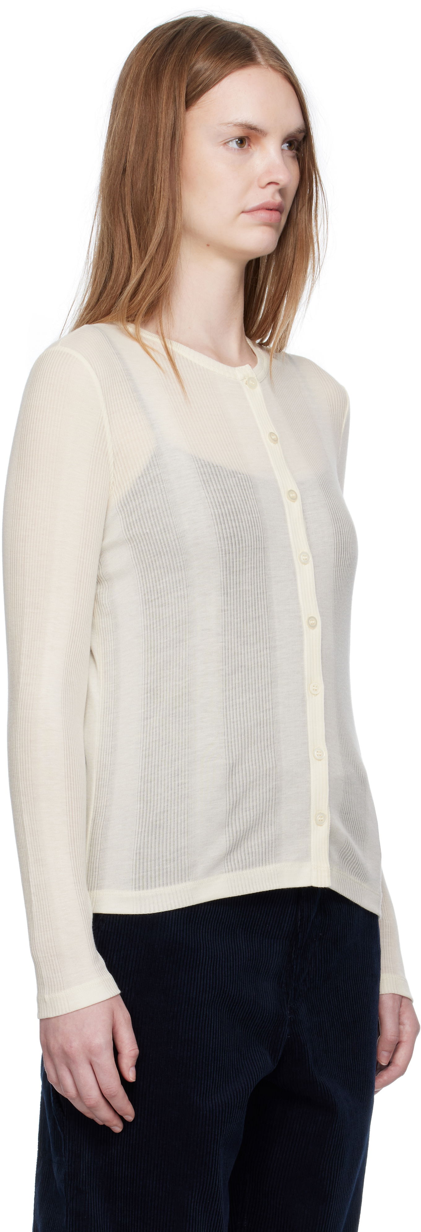 Sweater A.P.C. A.P.C. Lorie Button Cardigan Beige | LYAAW-F22331, 1