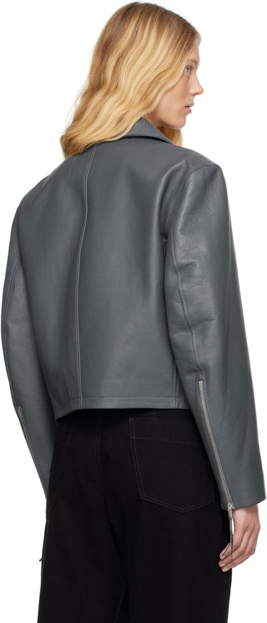 Jakke LEMAIRE Lemaire Boxy Cropped Leather Jacket Grå | OW1133 LL0099, 2