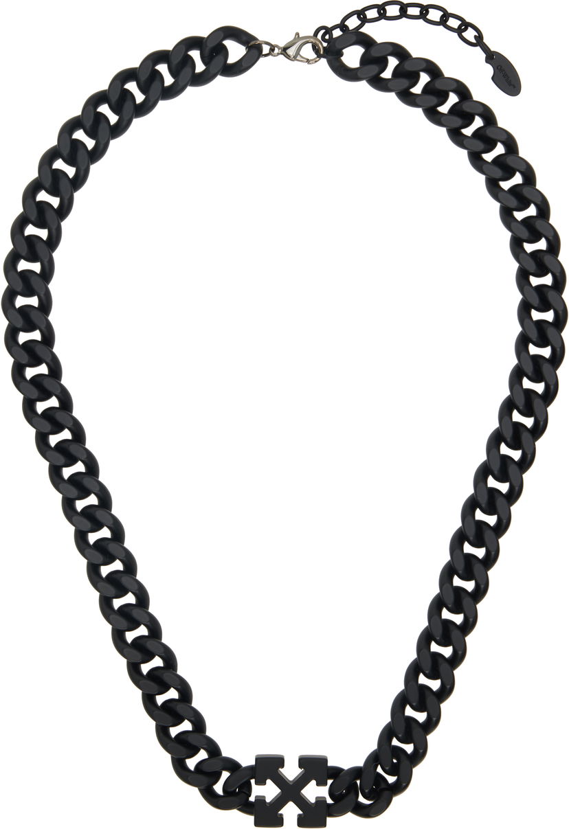 Halskæde Off-White Off-White Arrow Chain Necklace Sort | OMOB15MC99MET0011000
