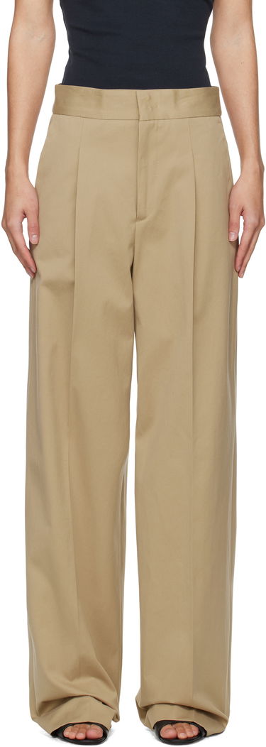 Bukser MSGM MSGM Faille Pleated Trousers Beige | 3841MDP20 257138, 0