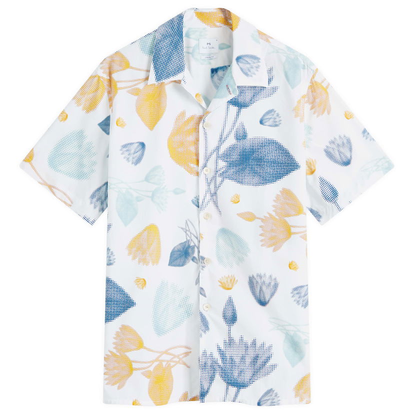Skjorte Paul Smith Paul Smith Pixilated Flower Print Shirt Hvid | M2R-695U-P22278-01