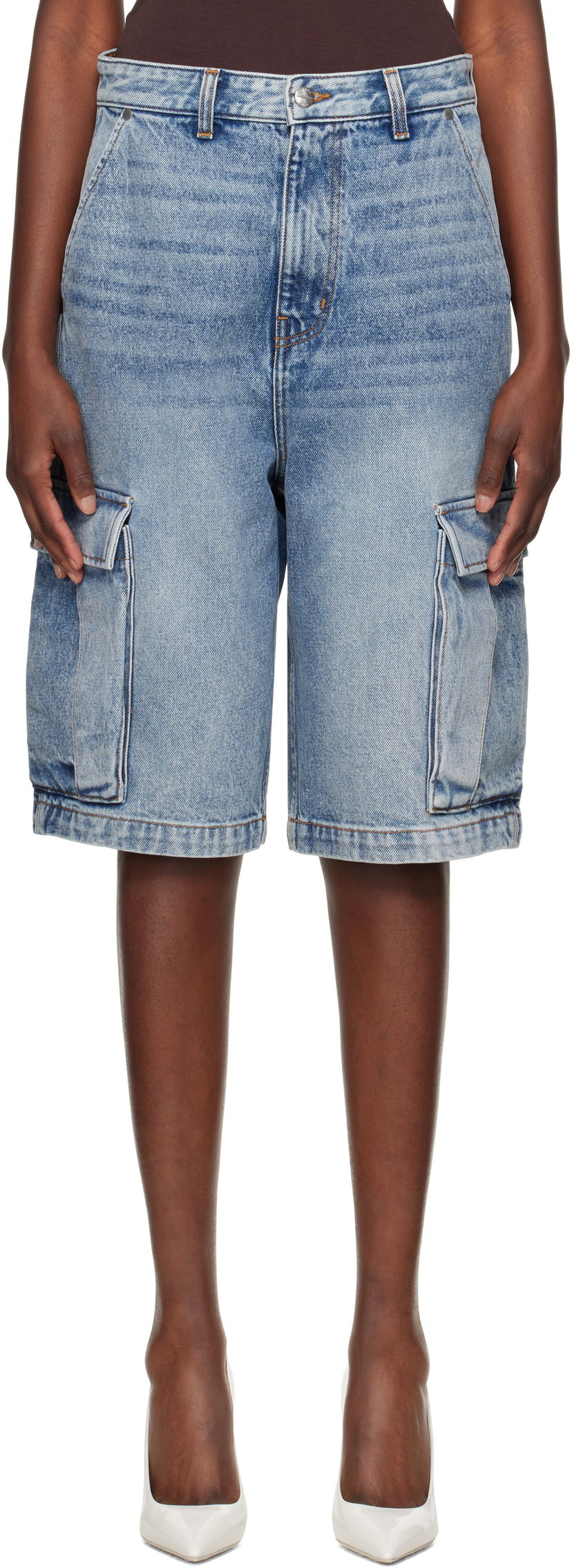 Shorts Rhude Rhude Baggy Denim Cargo Shorts Blå | RHPS25SH05012