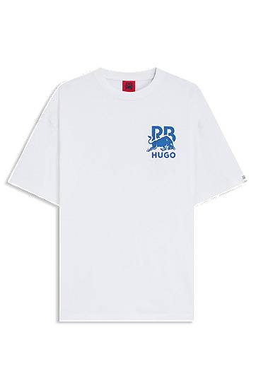 T-shirt BOSS RB cotton T-shirt with bull-graphic logo Hvid | 50549307, 0
