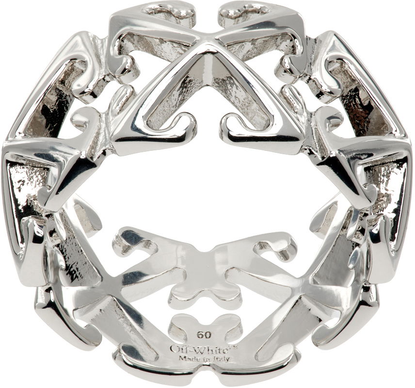 Ring Off-White Silver Arrow Ring Grå | OMOC07BC99MET0017200, 0