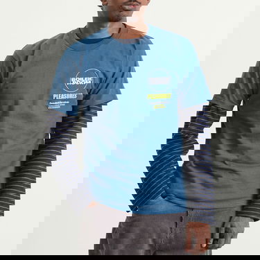 T-shirt Pleasures Pleasures Boiler Room Turntable Loud Music Encouraged T-Shirt Blå | P25F010-BLU, 2