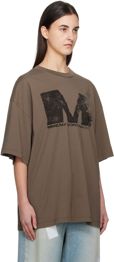 T-shirt Maison Margiela MM6 Maison Margiela Sunbleached Logo T-Shirt Brun | S52GC0342 S24312, 1