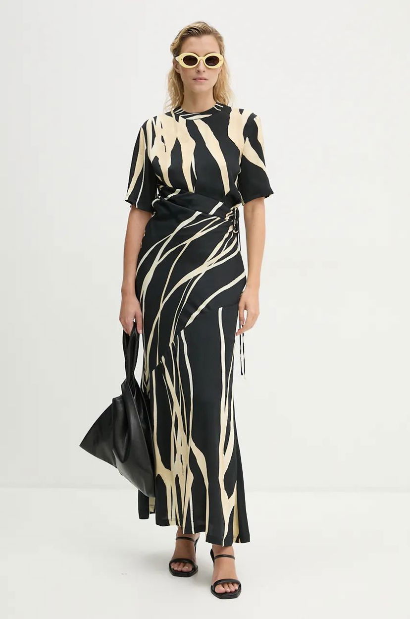 Kjole Nanushka Abstract Print Maxi Dress Sort | NW24PFBS20199