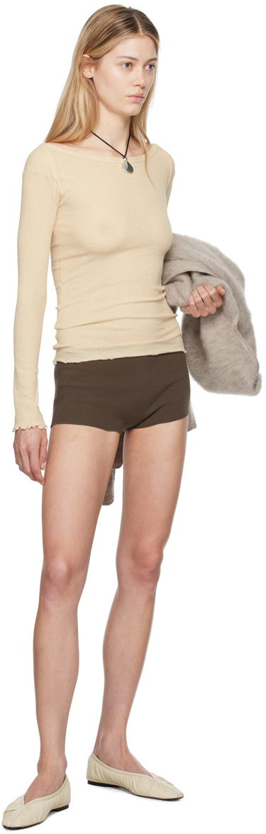T-shirt Baserange Beige Disc Long Sleeve T-Shirt Beige | TODL-CH-AU24, 3