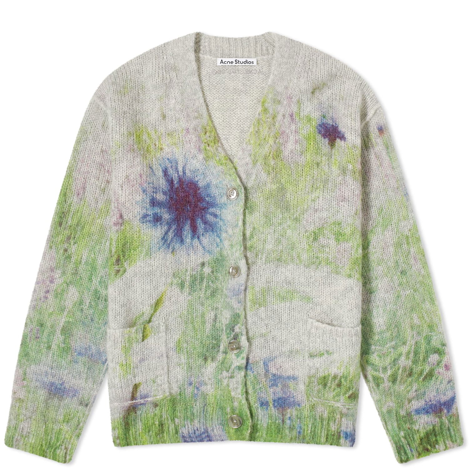Sweater Acne Studios Flower Print Cardigan Grå | A60493-AAB, 0