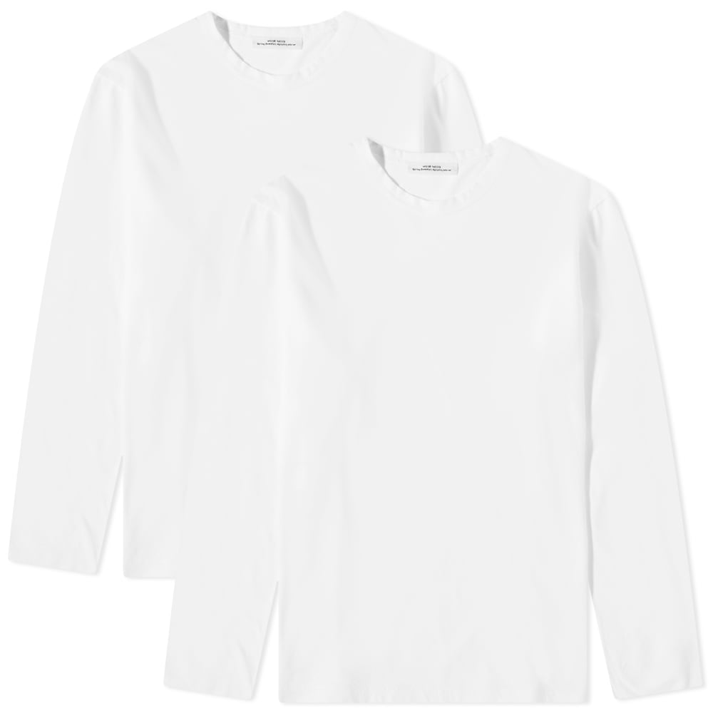 T-shirt WOOD WOOD Emil Long Sleeve Tee 2 Pack Hvid | 20005406-2490-0002, 0