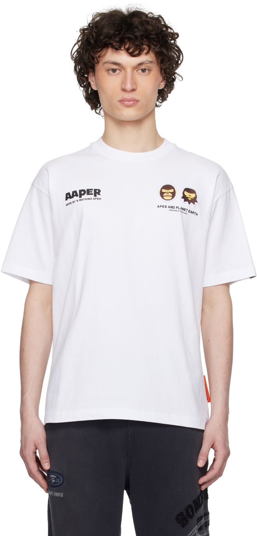 T-shirt AAPE by A Bathing Ape AAPE by A Bathing Ape 'AAPER' Basic T-Shirt Hvid | AAPTEM1675XXNWHX