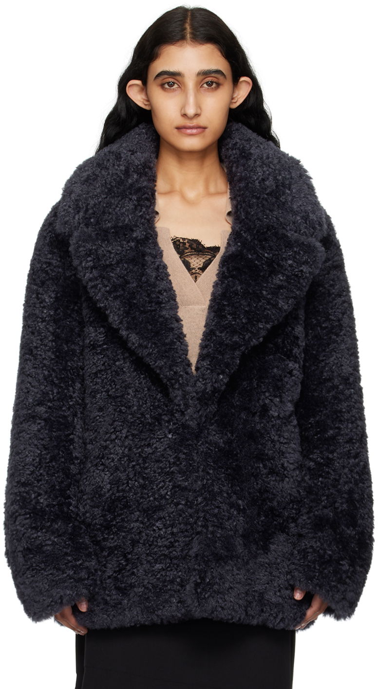 Frakker Stella McCartney Stella McCartney Short Faux-Shearling Jacket Sort | 6800883EU901