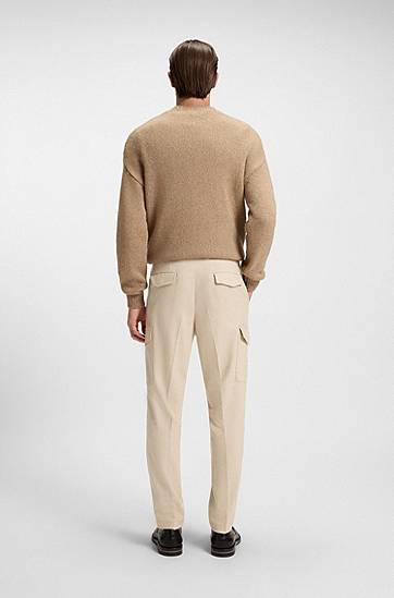 Cargo bukser BOSS Tapered-fit trousers with cargo pockets Beige | 50549517, 1