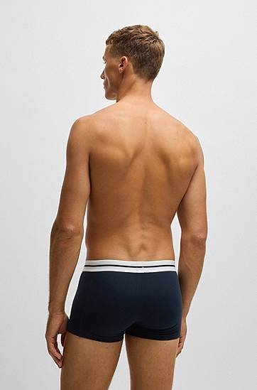 Boksere BOSS BOSS Stretch Cotton Trunks, Three-Pack Blå | 50531694, 1