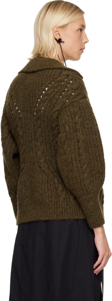 Sweater Simone Rocha Simone Rocha Sculpted Chunky Knit Chain Detail Cardigan Grøn | MZMK1E 0665, 2