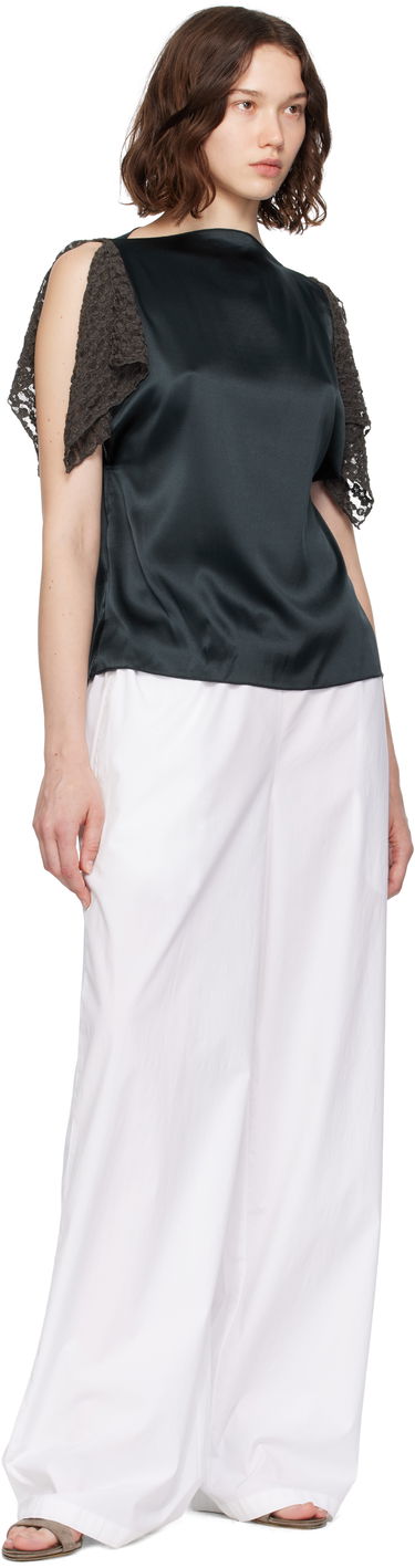 Tanktop Baserange Baserange Olin Silk Blouse with Lace Sleeves Grøn | TOOL-SS-SU25, 3
