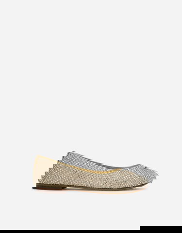 Sneakers og sko Dolce & Gabbana Satin Dg Logo Ballet Flats With Fusible Rhinestones (24-38) Metalisk | D10510B9O8280997, 0