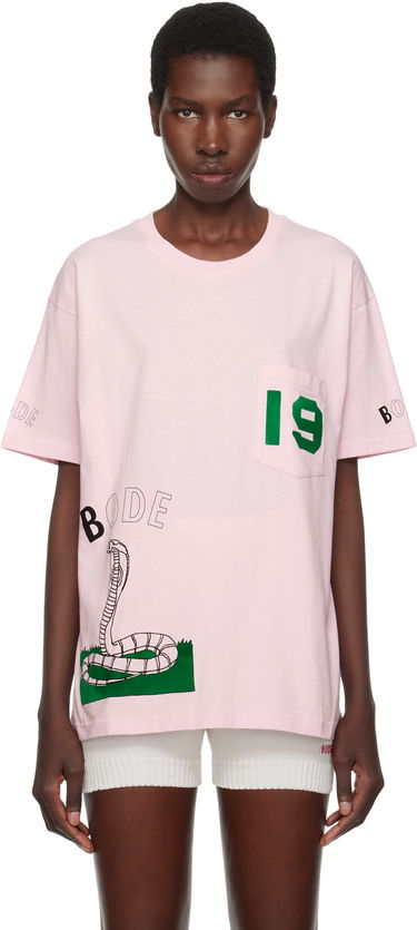 T-shirt Bode Bode Cobra Graphic T-Shirt Lyserød | MRS25CS010, 0