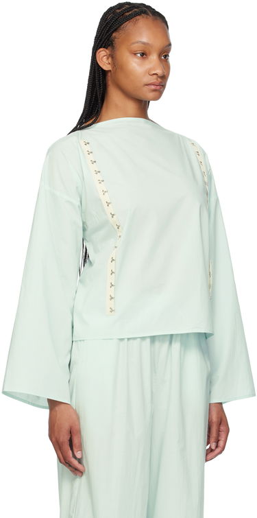 T-shirt Baserange Long Sleeve Blouse With Wide Neckline Grøn | TOVI-CO-SU24, 1