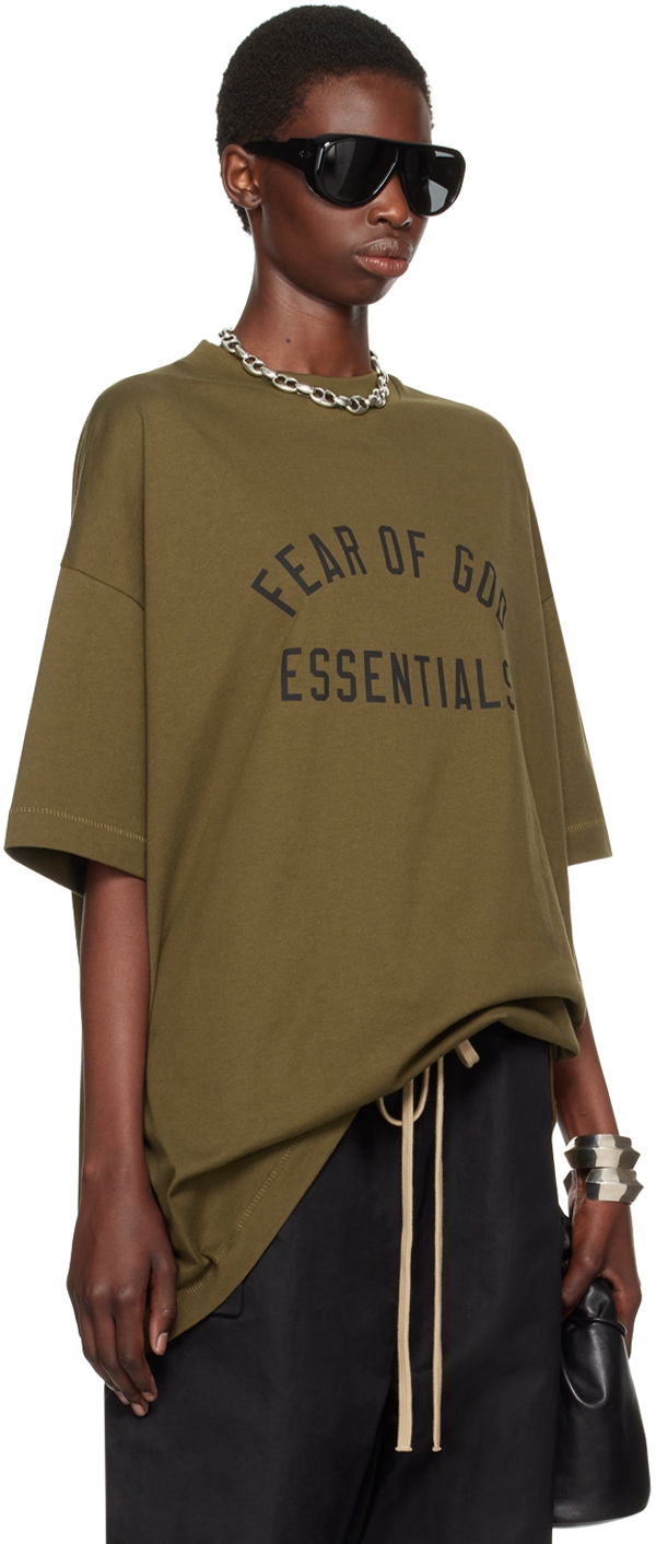 T-shirt Fear of God Fear of God Essentials Crewneck T-Shirt Grøn | 125BT244194F, 1