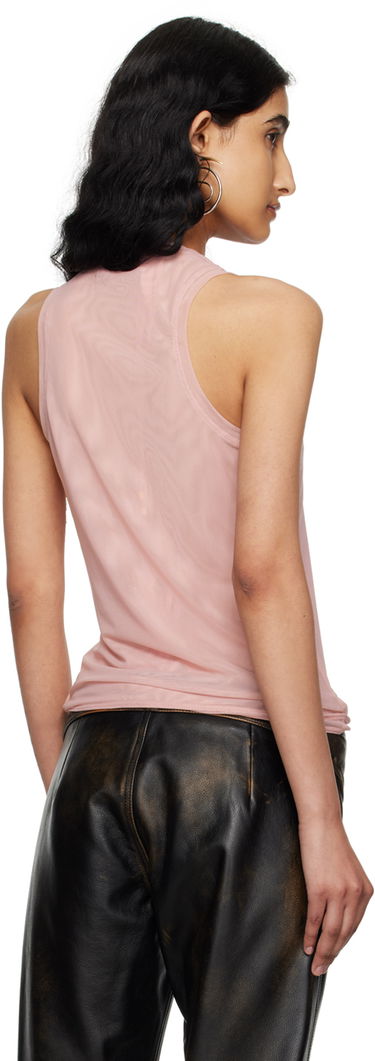 Tanktop Blumarine Crystal Embellished Sheer Tank Top Lyserød | P444T030A, 2