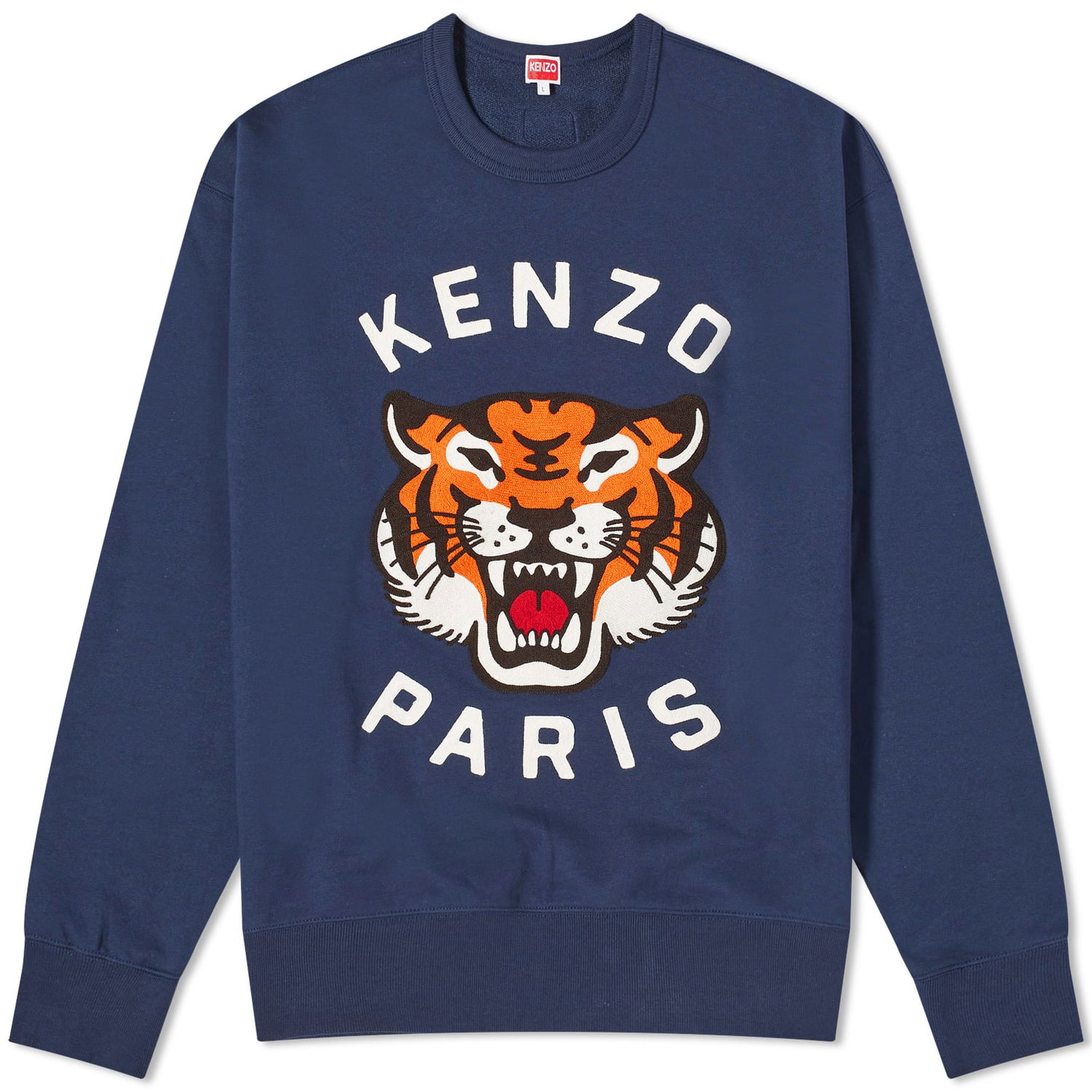 Sweater KENZO Men's Lucky Tiger Crew Sweat Midnight Blue Mørkeblå | FE58SW0104MF-77, 0