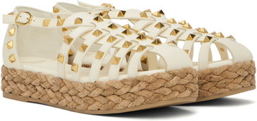 Sneakers og sko Valentino Valentino Garavani Rockstud Cork Wedge Sandals Hvid | 6W2S0LP9CYP, 3