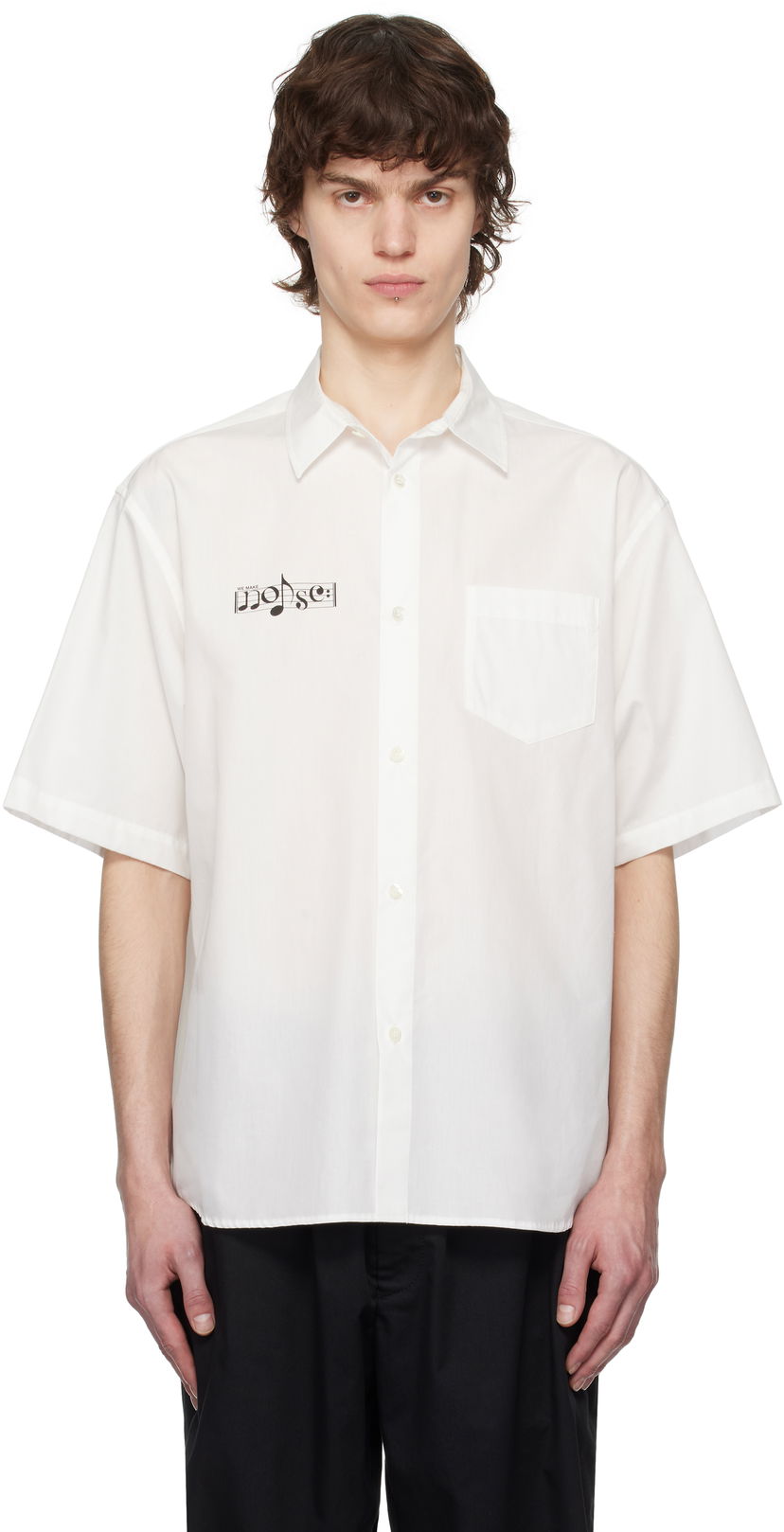Skjorte UNDERCOVER UNDERCOVER Short Sleeve Button-Up Shirt Hvid | UP1E4403