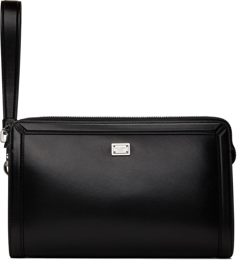 Tegnebog Dolce & Gabbana Calfskin Wristlet Pouch Sort | BM2330AV956