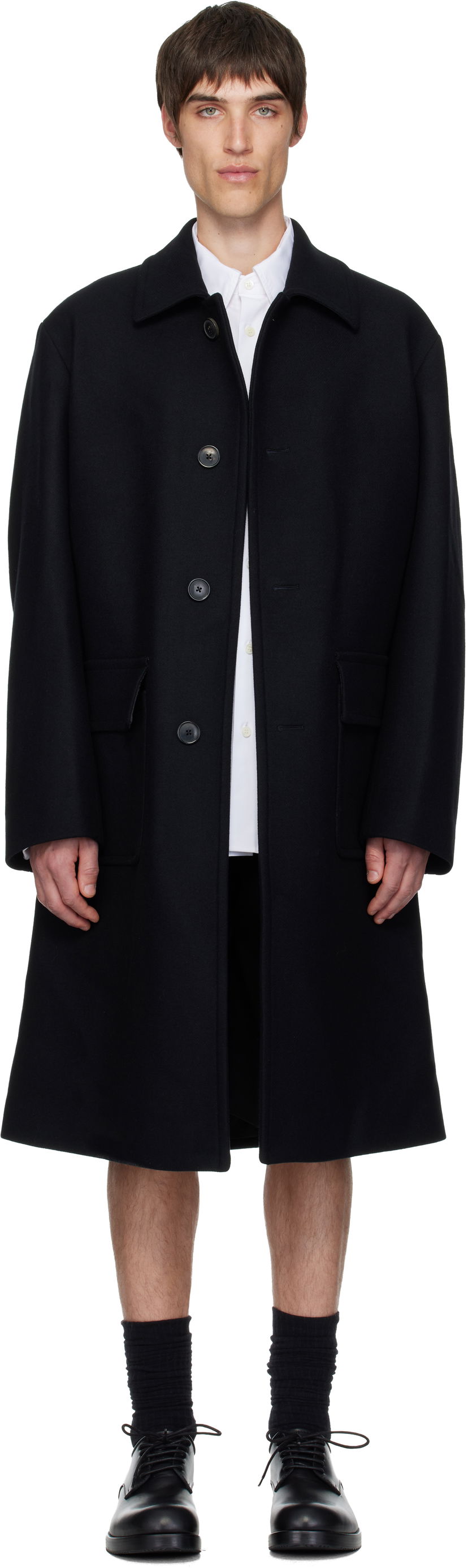 Frakker Dries Van Noten Dries Van Noten Wool Coat Sort | 252-020209-2216