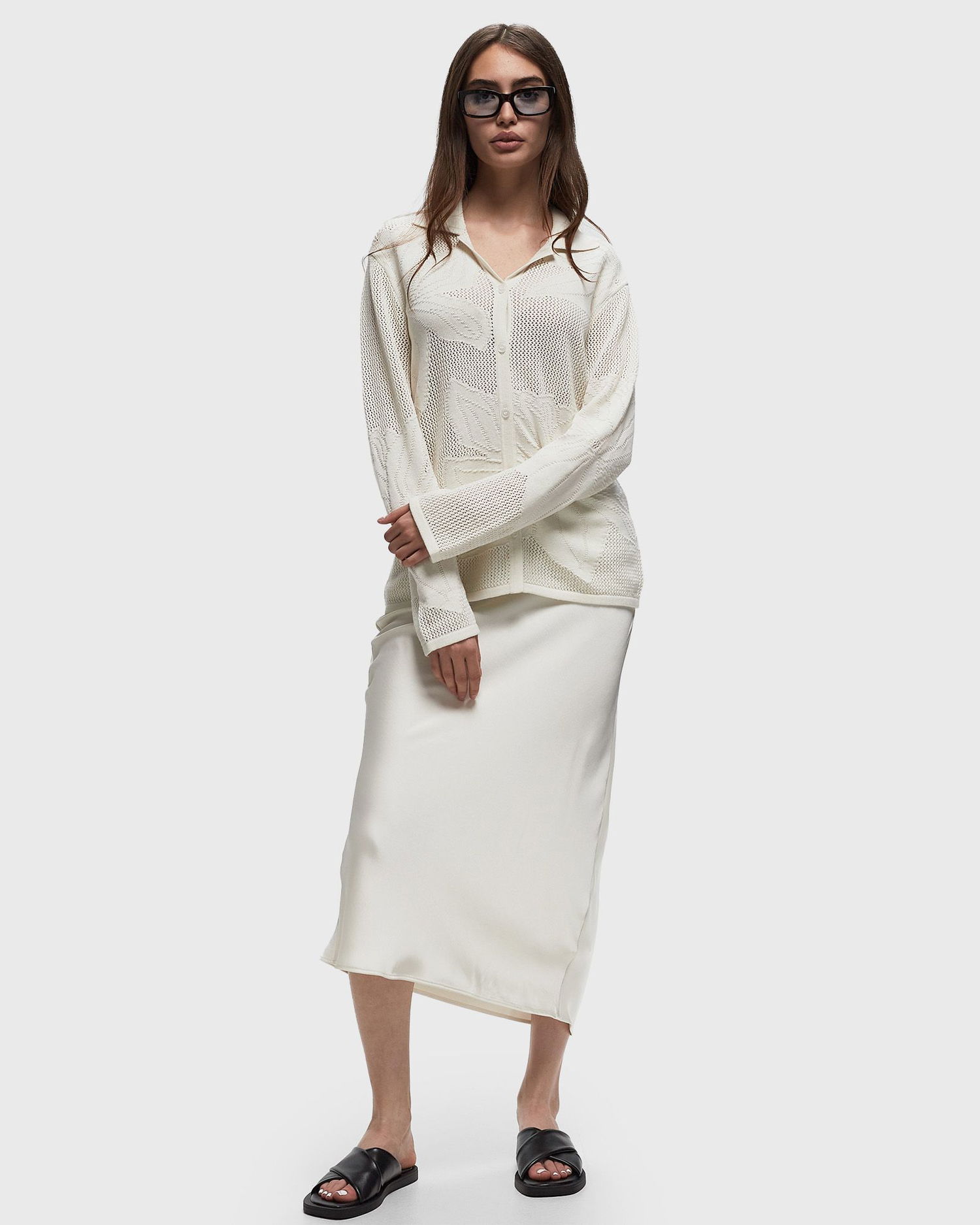 Nederdel Samsoe Samsoe Samsøe & Samsøe SAAGNETA Long Skirt Hvid | F24200090-SOLITARY-STAR, 1
