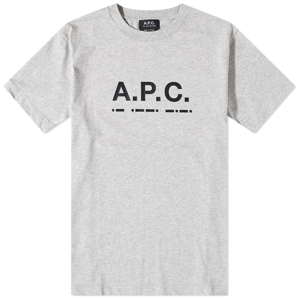 T-shirt A.P.C. Sven Morse Code Logo Tee Grå | CODEU-M26199-PLA, 0