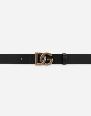 Bælter Dolce & Gabbana Leather Belt with DG Logo Buckle Sort | BC4644AX62280999, 2