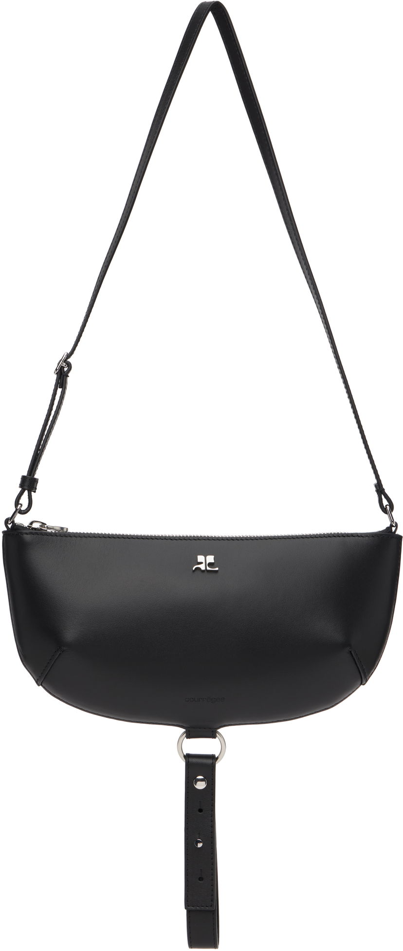 Skuldertaske Courrèges Courrèges Holy Eclipse Leather Shoulder Bag Sort | 325GSA190CR0065