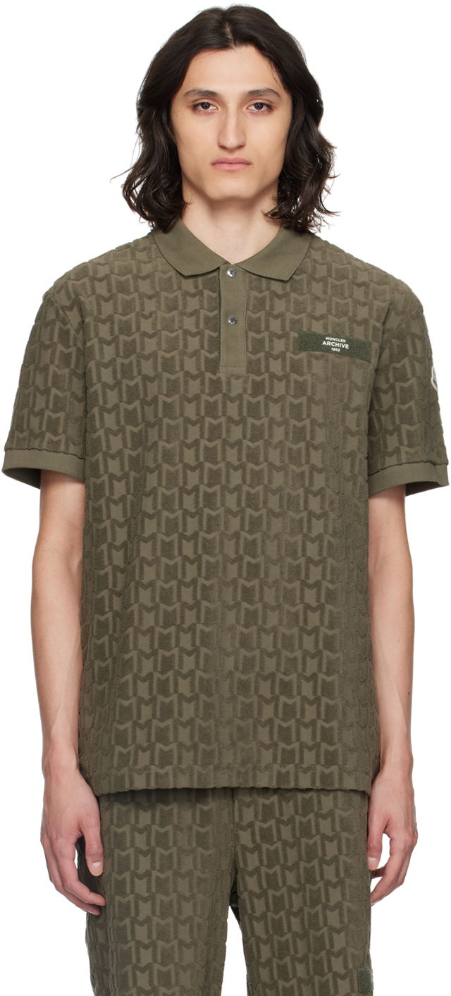 Polo skjorte Moncler Khaki Monogram Polo Grøn | J10918A0001589AI5, 0