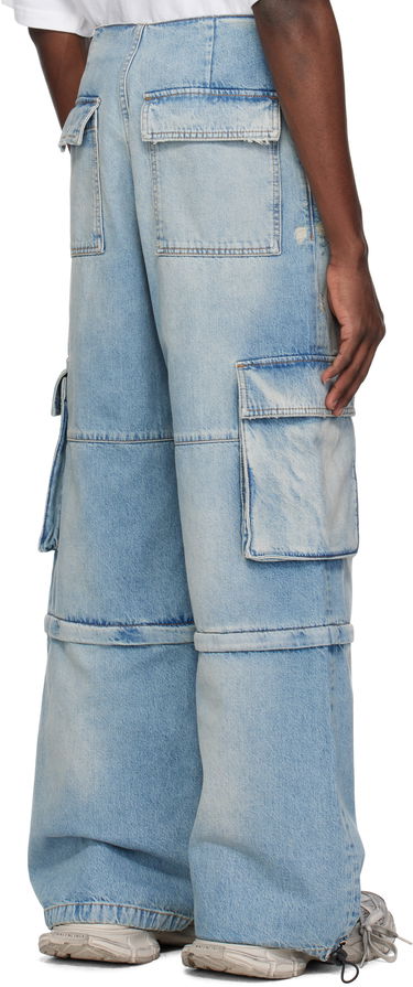 Cargo bukser We11done We11done Faded Denim Zip-off Cargo Pants Blå | WD-DP0-25-393-M-SK, 2