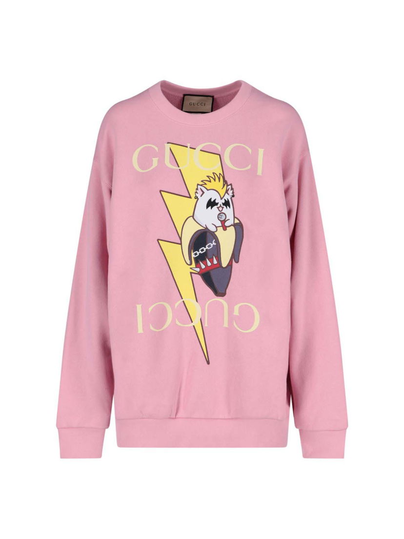 Sweatshirt Gucci Bananya x Printed Sweatshirt Pink Lyserød | 617964 XJEGK 5904