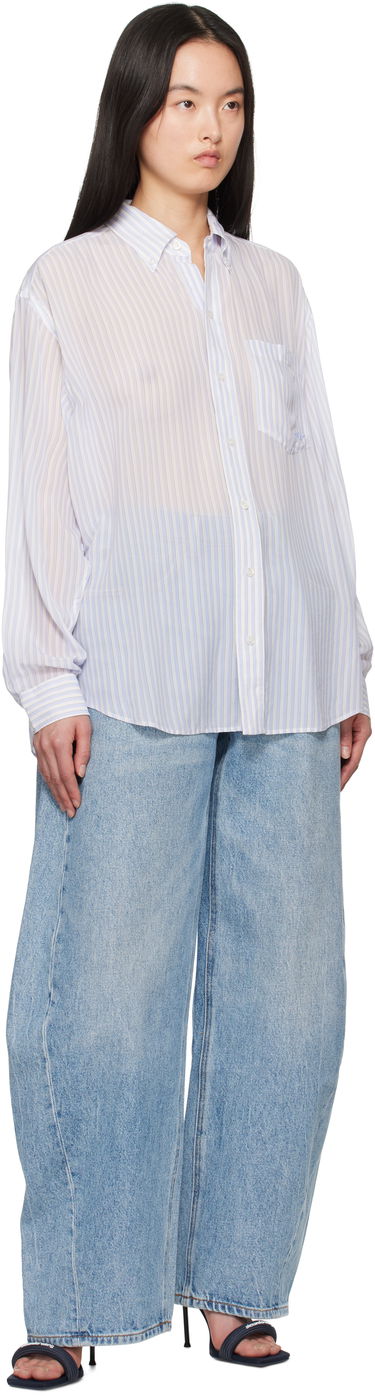 Skjorte Alexander Wang Alexander Wang Oversize Silk Chiffon Shirt Hvid | 1WC2251012, 3