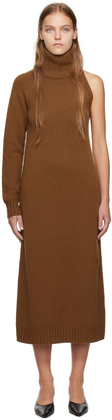 Kjole Max Mara Max Mara Single-Shoulder Midi Dress Brun | 2313262536600 MM12127, 0