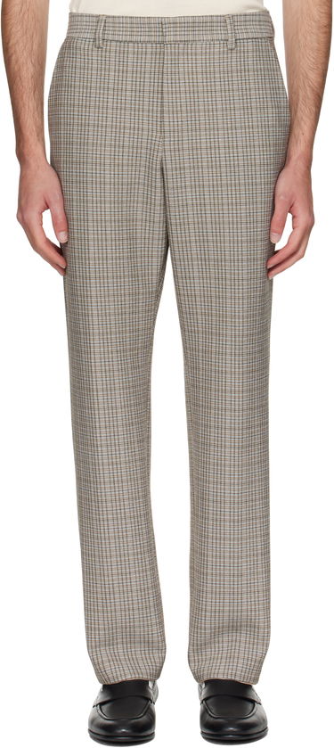 Bukser BOSS BOSS Relaxed-Fit Checked Stretch Trousers Brun | 50546061, 0