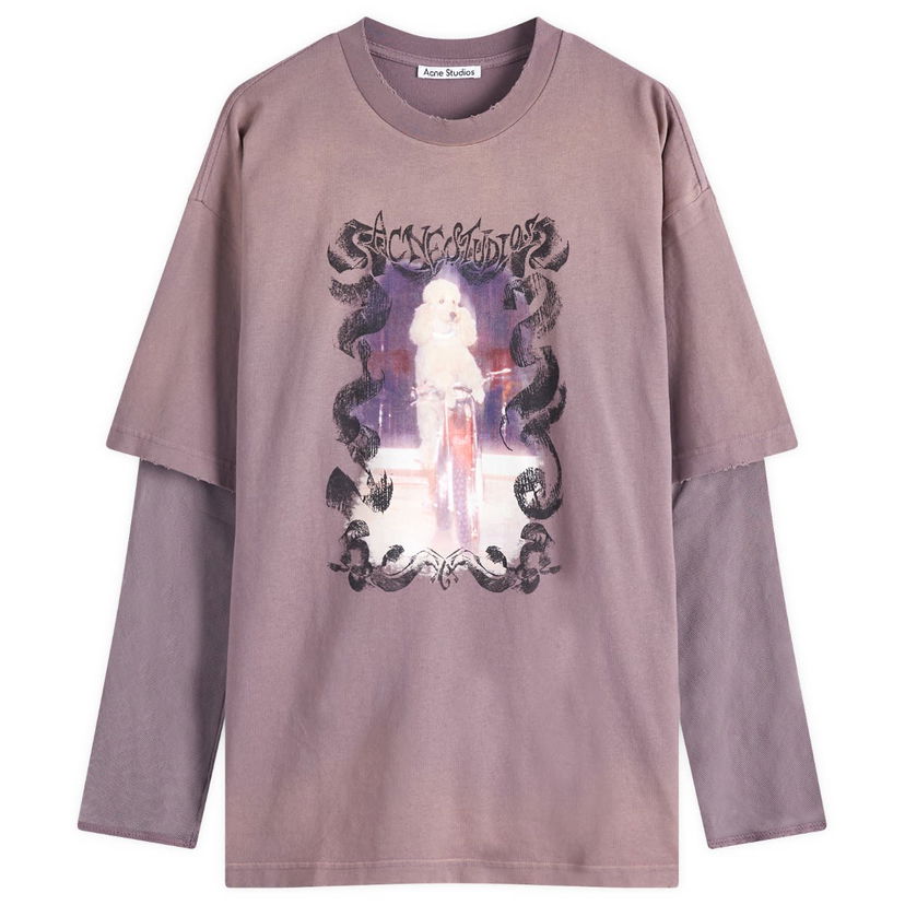 T-shirt Acne Studios Acne Studios Edra Double Layer Poodle T-Shirt, Size L Lilla | AL0454-CJD