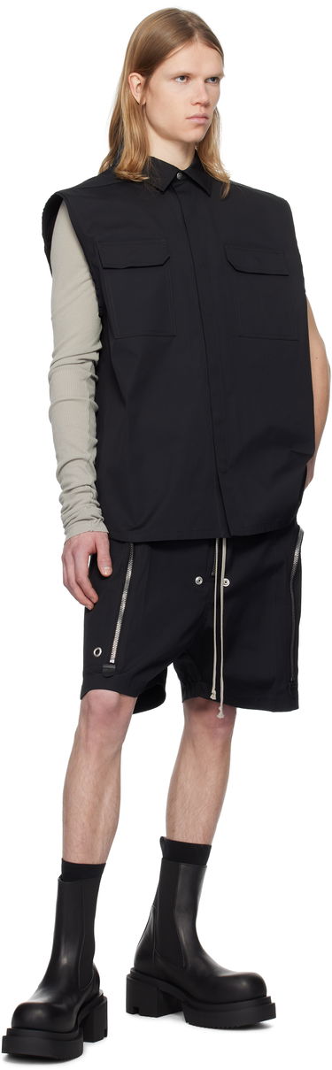 Skjorte Rick Owens Rick Owens Hollywood Jumbo Sleeveless Shirt Sort | RU01E5239 TE, 3