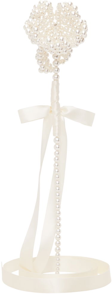 Nøgleringe Simone Rocha Simone Rocha Beaded Large Flower Bag Charm Hvid | FLOWER1 0904 PEARL, 0