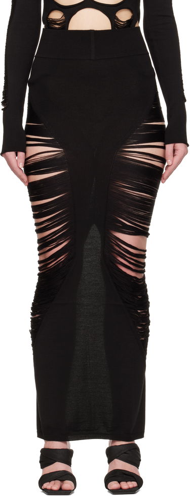 Nederdel Rick Owens Rick Owens Hollywood Pillar Maxi Skirt Sort | RO01E7679 KGRIDM, 0
