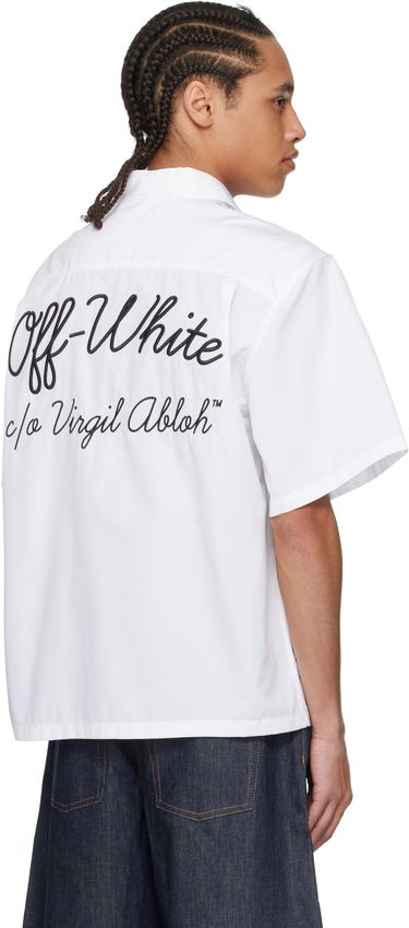 Skjorte Off-White Off-White Script Summer Shirt Hvid | OMGG002C99FAB0030110, 2