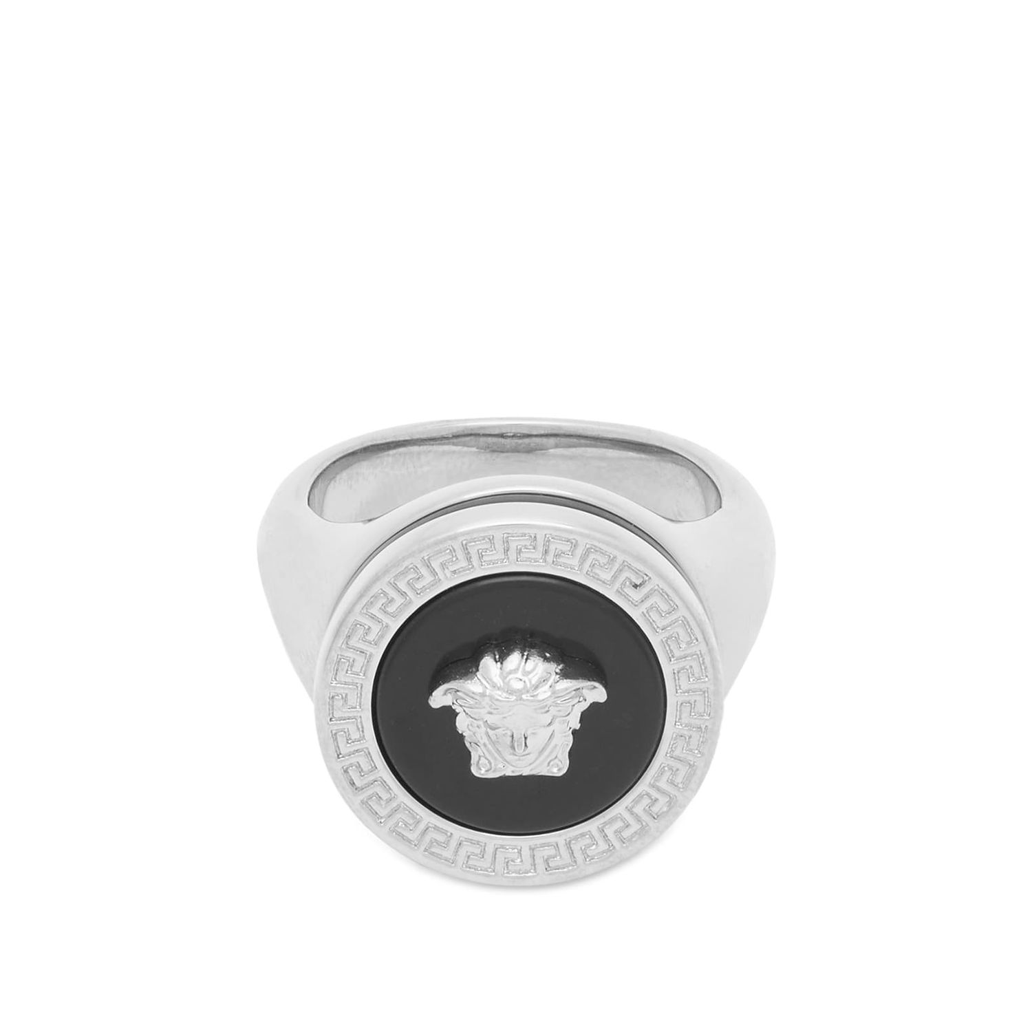 Ring Versace Enamel Medusa Ring in Palladium Black Sort | DG57285-DJMR-4J750, 0