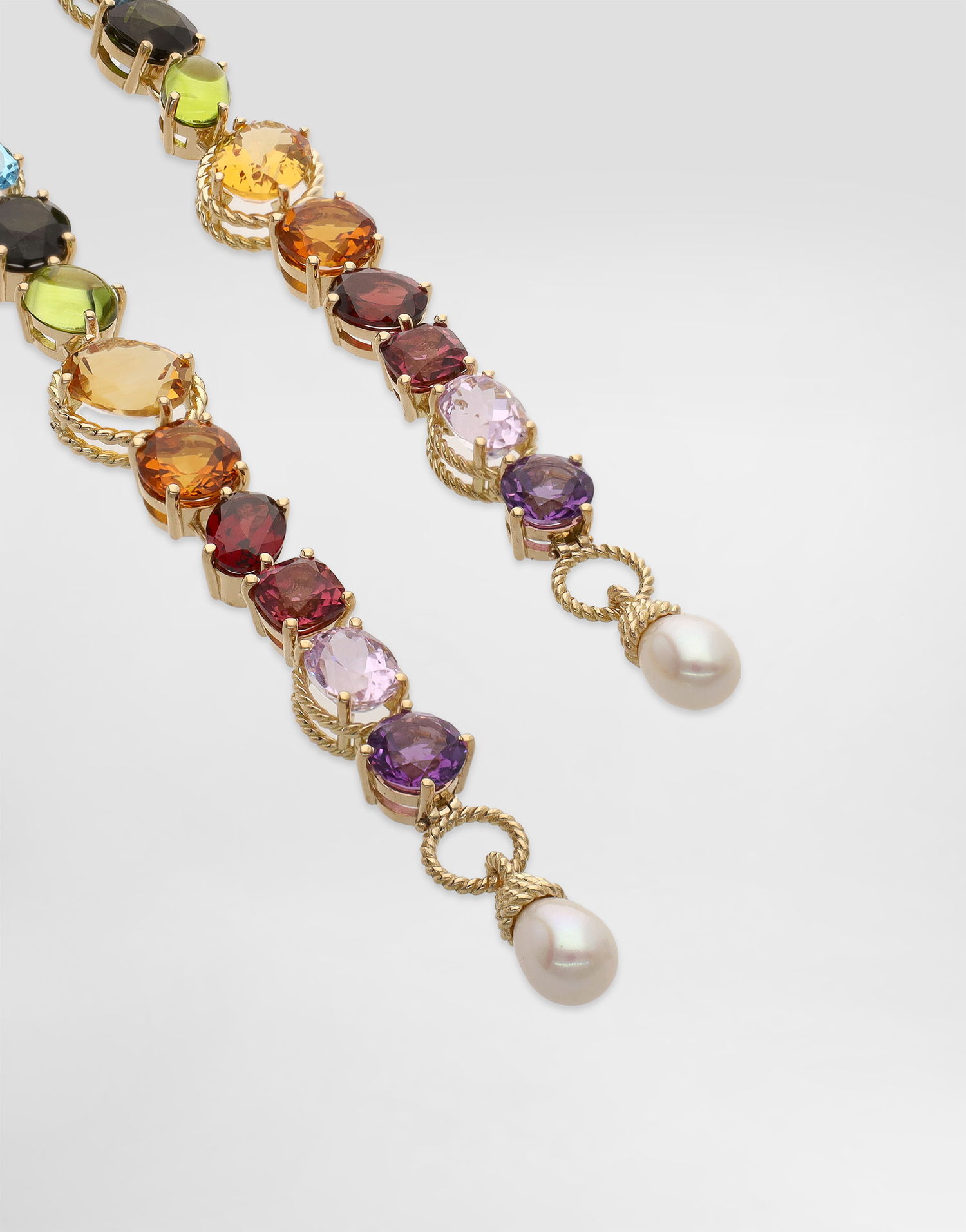 Øreringe Dolce & Gabbana Dolce & Gabbana Rainbow Gemstone and Pearl Drop Earrings Flerfarvet | WEQB2GWMIX1ZOO00, 1