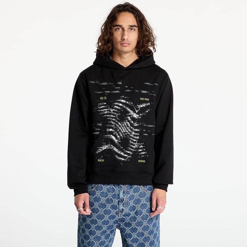 Sweatshirt DAILY PAPER Rewind Hoodie Black Sort | 2421088