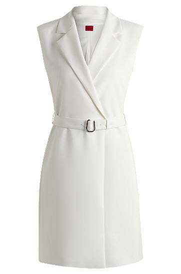 Vest BOSS Sleeveless Blazer Dress with Belt Hvid | 50537609